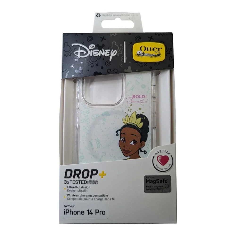 Q9. OtterBox Disney iPhone 14 Pro Symmetry‎ Series Case Ultra Sleek TIANA BEAUTY